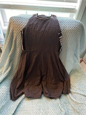 PINK Victoria's Secret Black skater dress with White Logo Trim sz xs